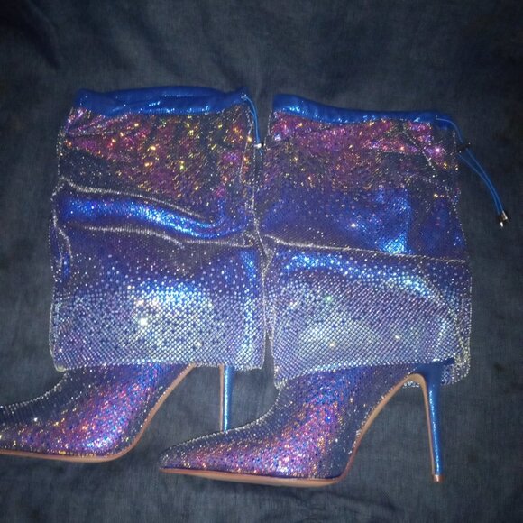 AZALEA WANG "EVERYTHING BLUE  DREAMS ARE MADE OF" METALLIC BLUE STILETTO (NEW !) - Picture 3 of 3